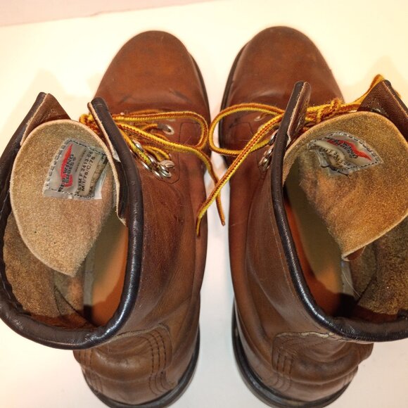 RED WING Vintage Men 10.5D Lace-up Logger 2233 Safety Toe Brown Leather - Picture 10 of 12
